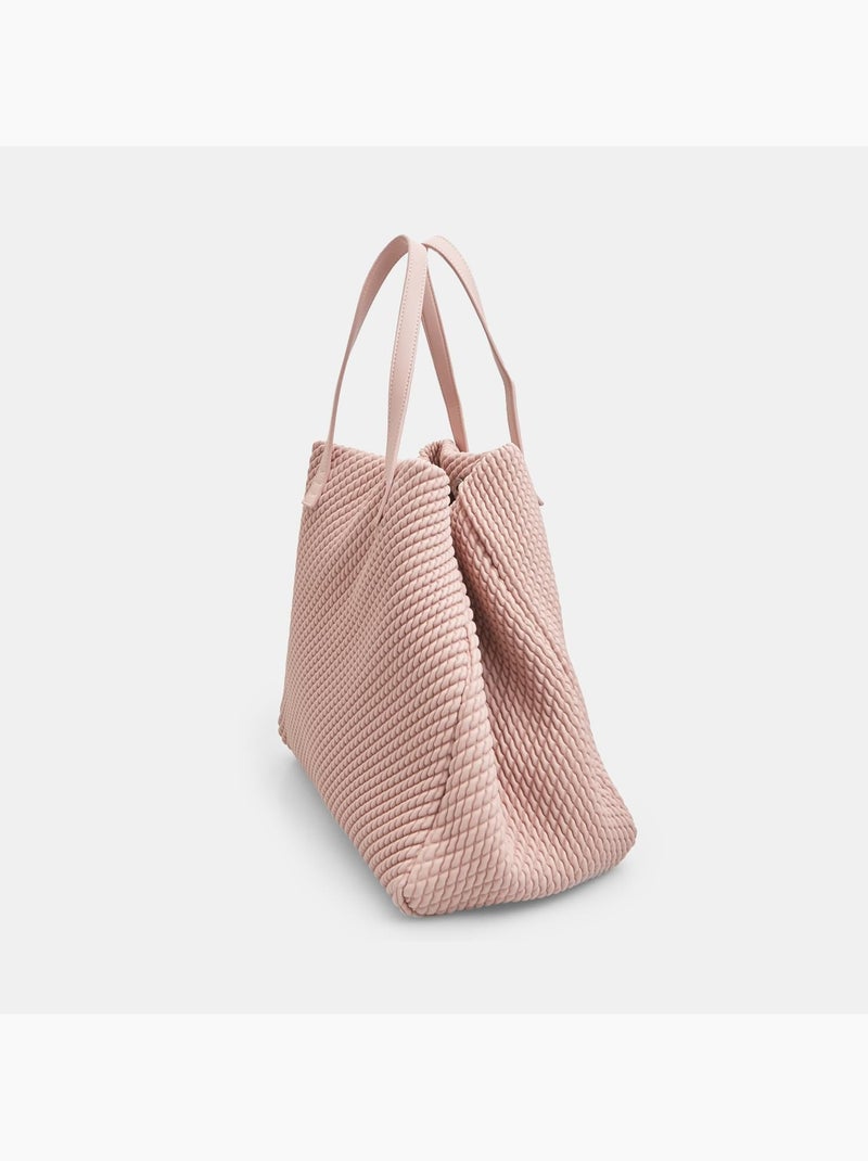 Sac shopping avec texture Bata Rose - Kiabi