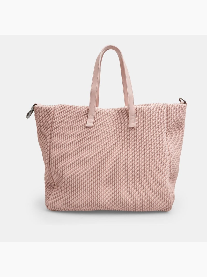 Sac shopping avec texture Bata Rose - Kiabi