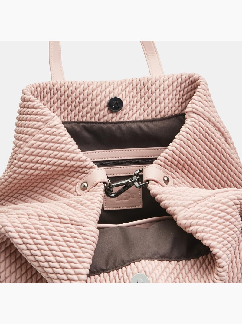 Sac shopping avec texture Bata Rose - Kiabi