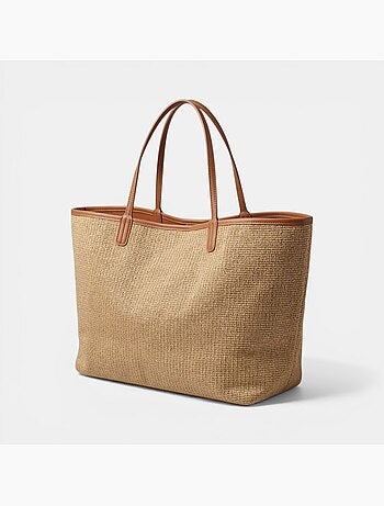 Sac shopping en raphia Bata