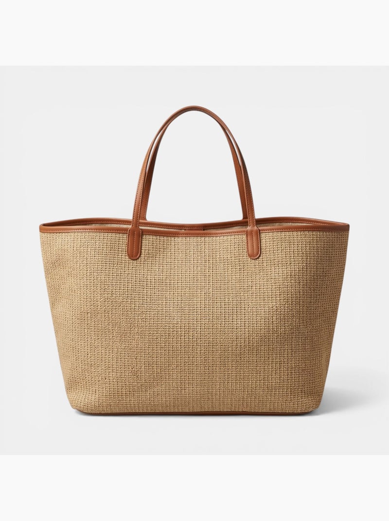Sac shopping en raphia Bata Bronze - Kiabi