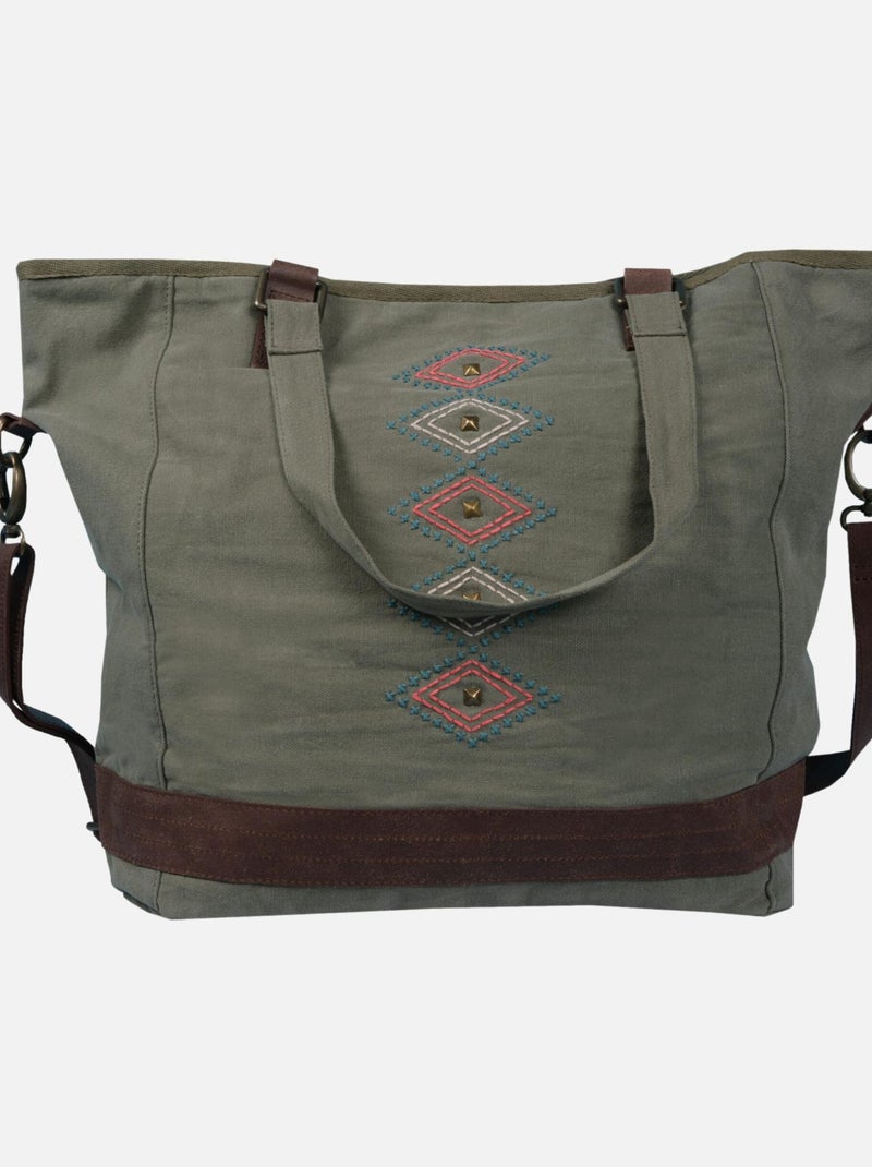 SAC SHOPPING GREENPACK ETHNIC Kaki - Kiabi