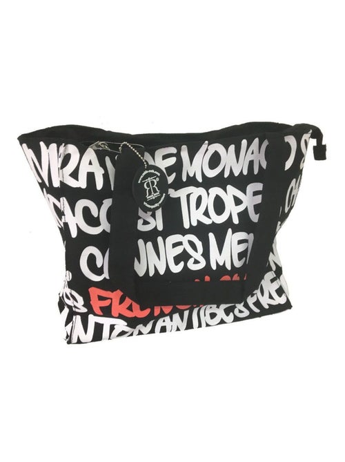 Sac shopping Noir en coton French Riviera - Kiabi