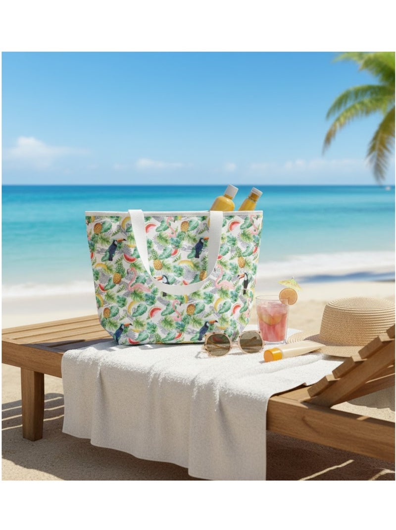 Sac shopping ou de plage Happy sunshine Vert - Kiabi