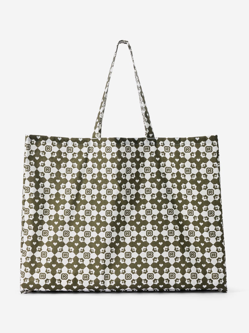 Sac shopping type tote-bag format XXL Kaki - Kiabi