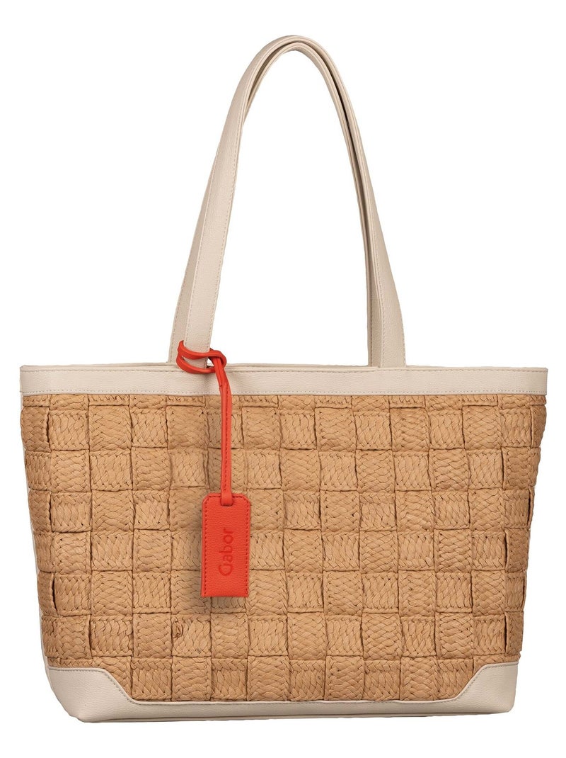 sac shopping zippé L Aurea Beige - Kiabi