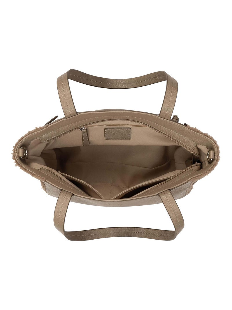 Sac shopping zippé Noelle Taupe - Kiabi