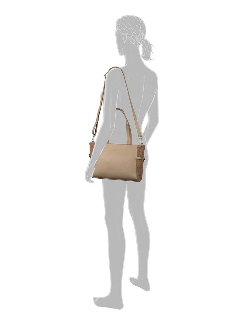 Sac shopping zippé Noelle Taupe - Kiabi