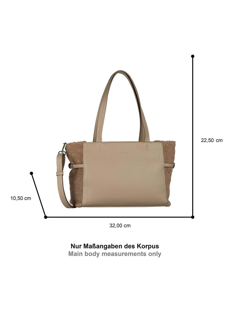 Sac shopping zippé Noelle Taupe - Kiabi