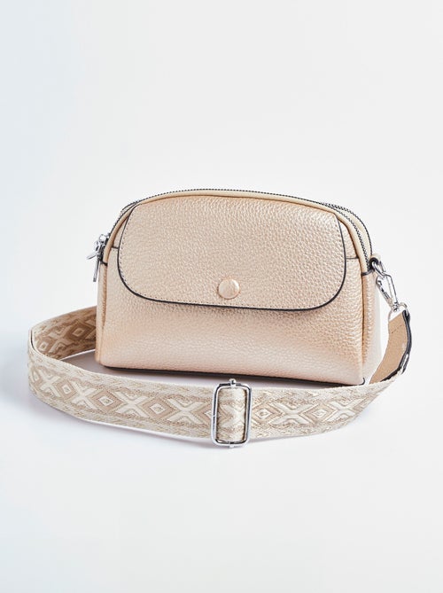 Sac simili cuir grainé et bandoulière - Kiabi