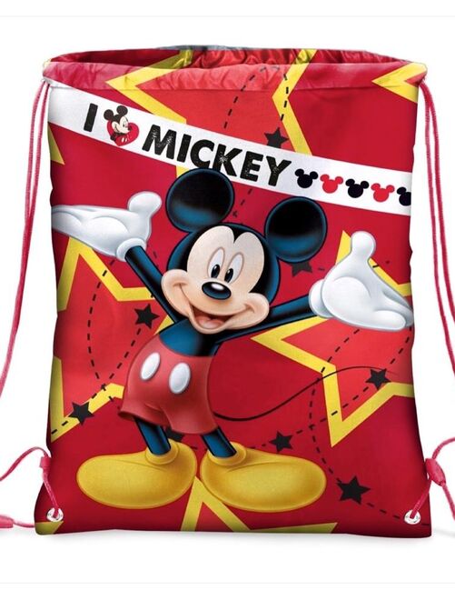 Sac souple Mickey Disney Gym piscine tissu etoile jaune - Kiabi