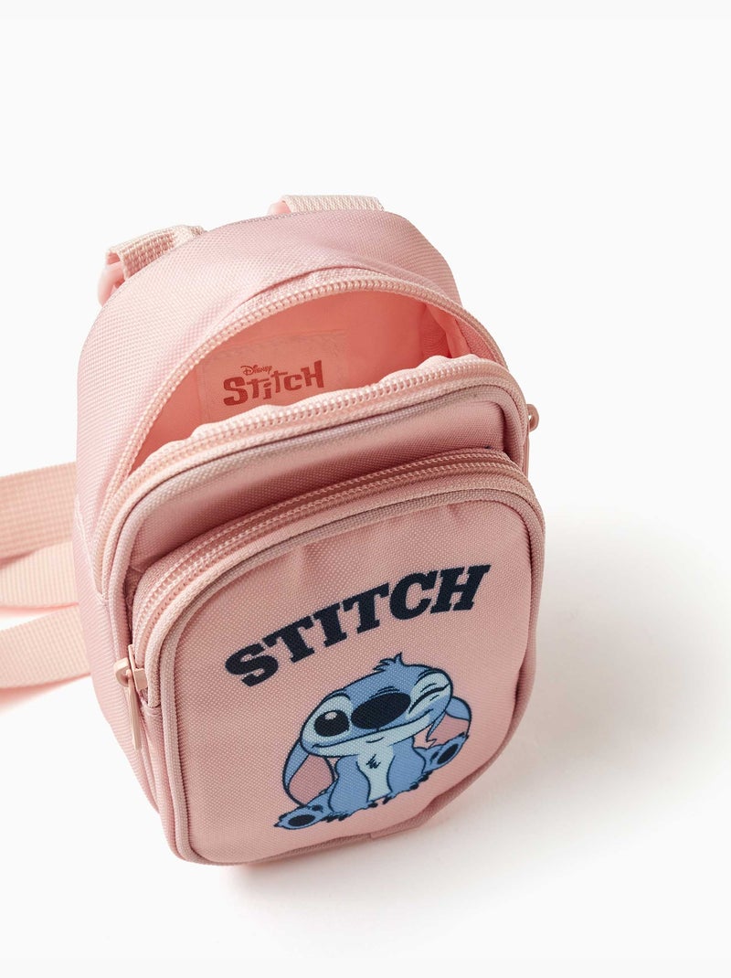 Sac téléphone avec imprimé Stitch et bandoulière réglable Rose - Kiabi