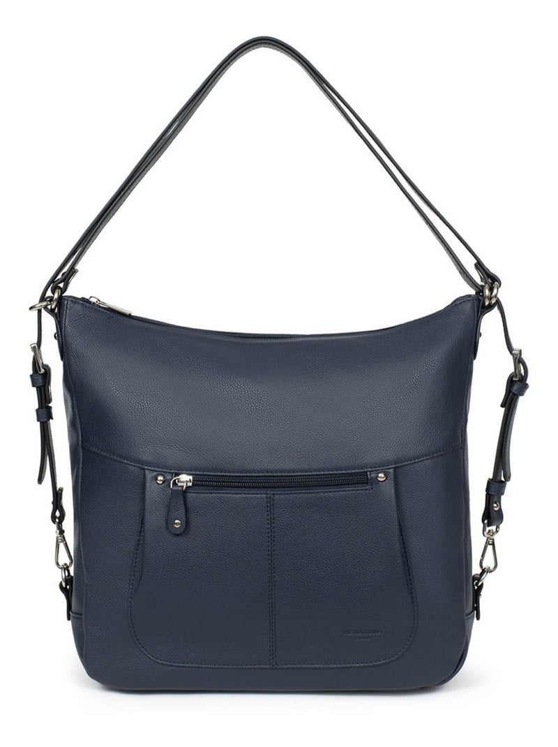 Sac transformable  A4  Cuir CONFORT Bleu marine - Kiabi