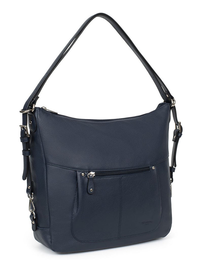 Sac transformable  A4  Cuir CONFORT Bleu marine - Kiabi