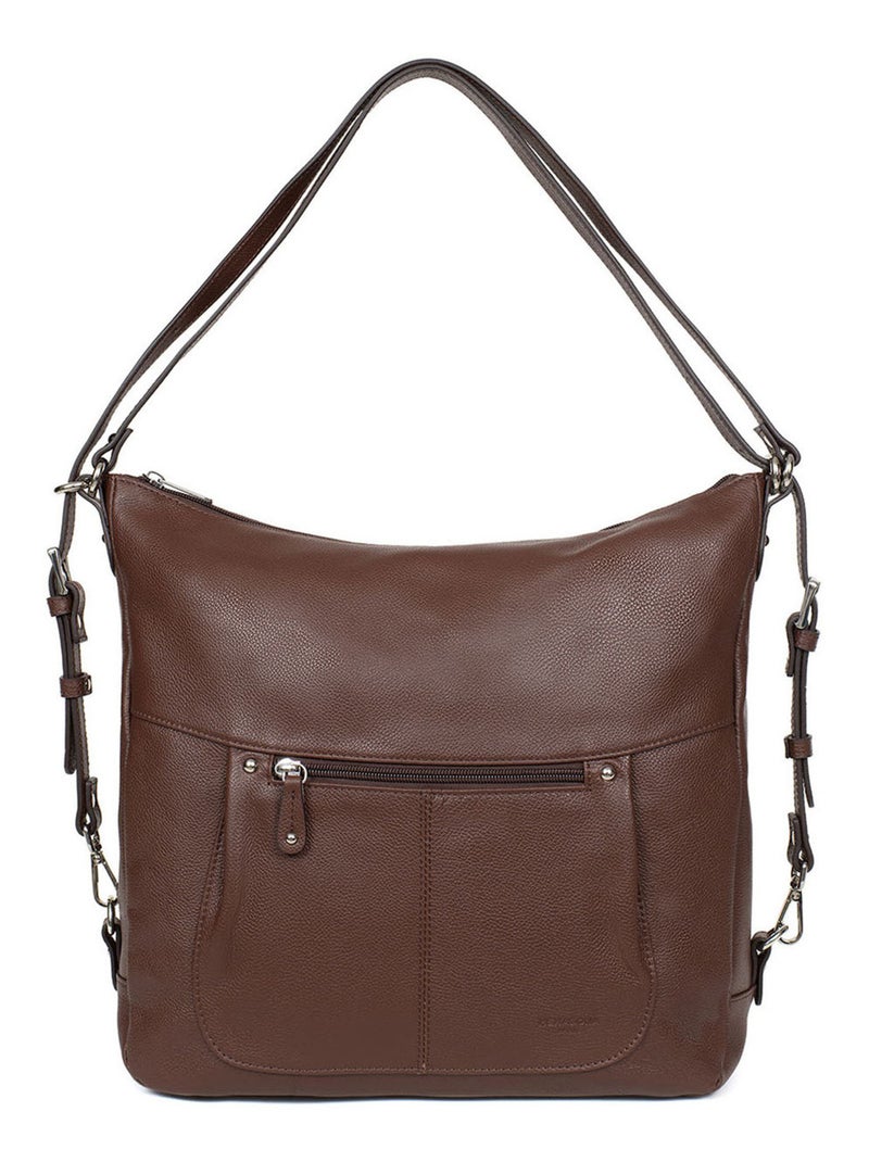 Sac transformable  A4  Cuir CONFORT Marron chocolat - Kiabi
