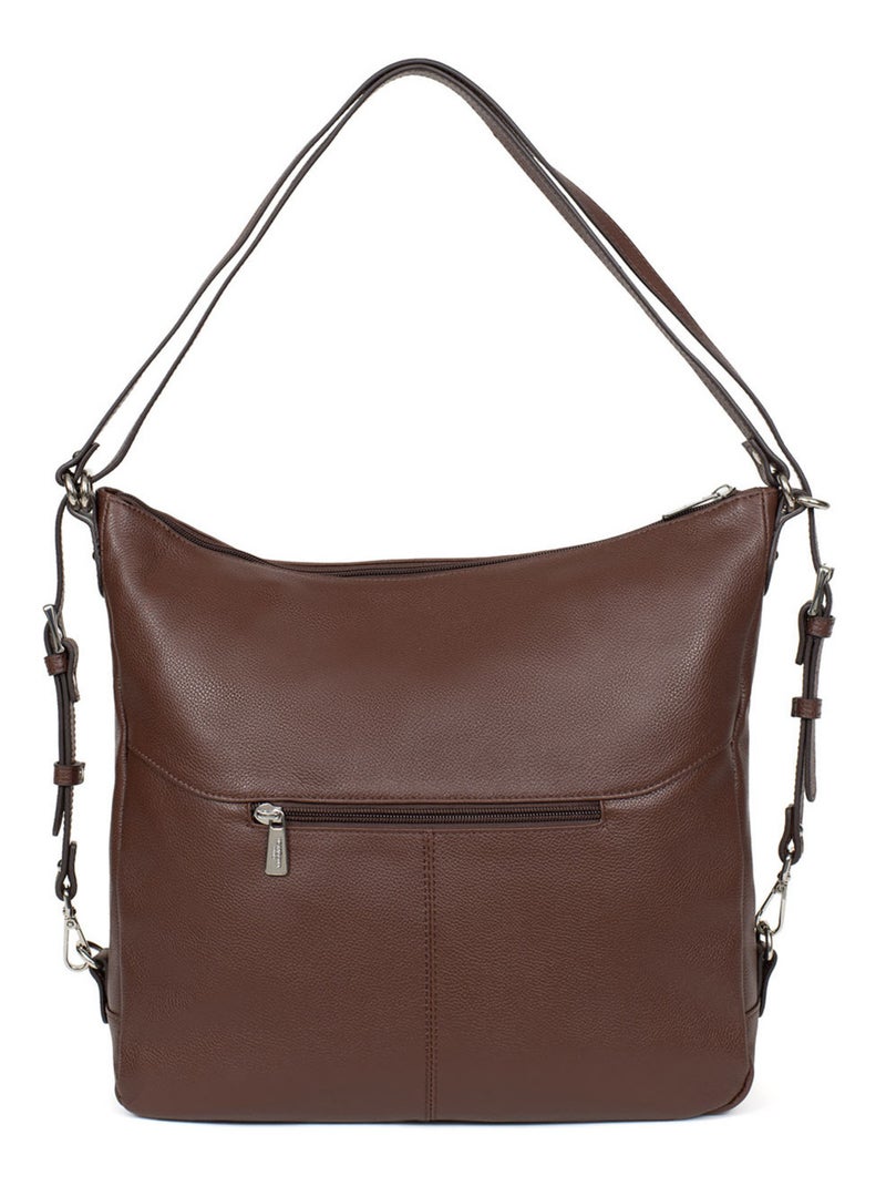 Sac transformable  A4  Cuir CONFORT Marron chocolat - Kiabi