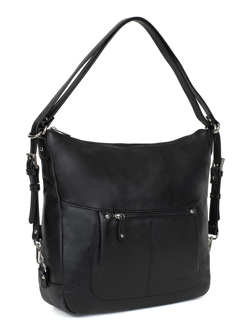 Sac transformable  A4  Cuir CONFORT Noir - Kiabi