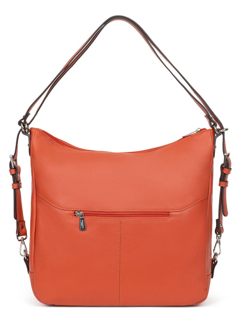 Sac transformable  A4  Cuir CONFORT Orange - Kiabi