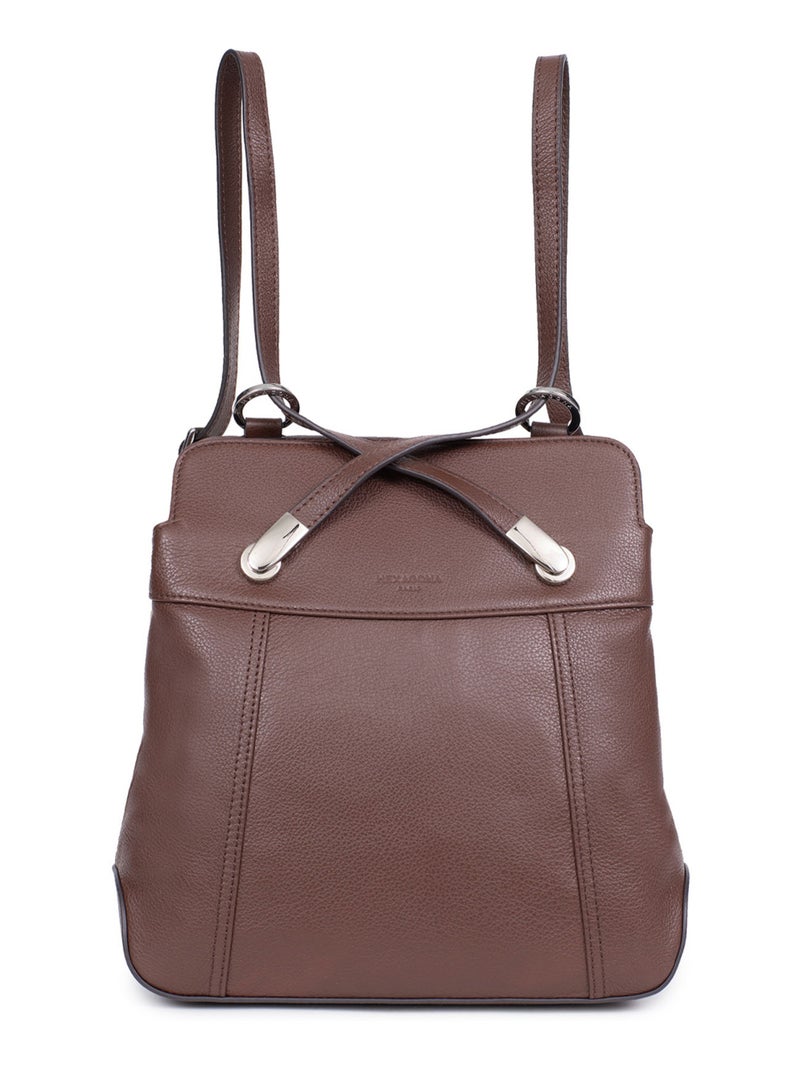 Sac transformable  cuir confort hexagona Marron chocolat - Kiabi