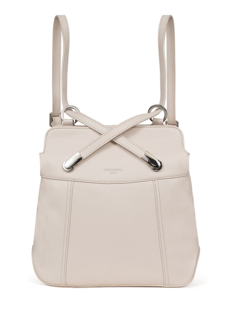 Sac transformable  Cuir CONFORT Ivoire - Kiabi