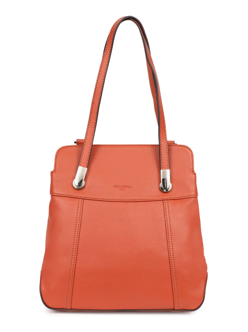 Sac transformable  Cuir CONFORT Orange - Kiabi