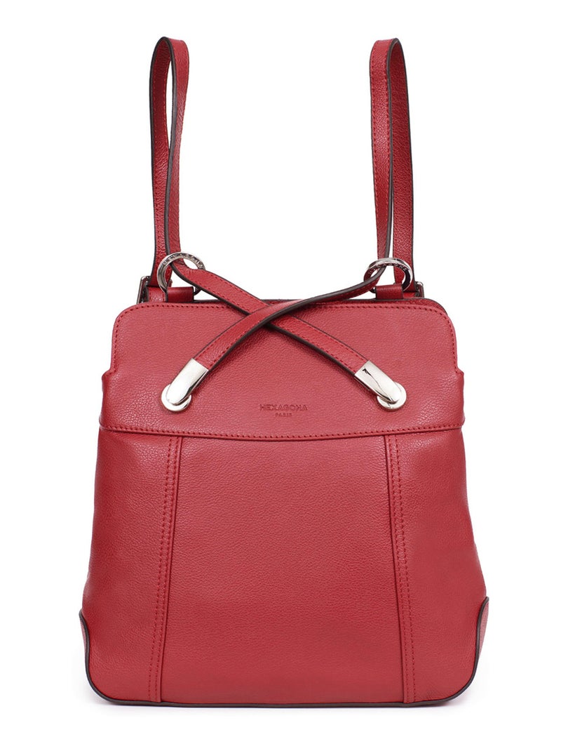 Sac transformable  Cuir CONFORT Rouge foncé - Kiabi