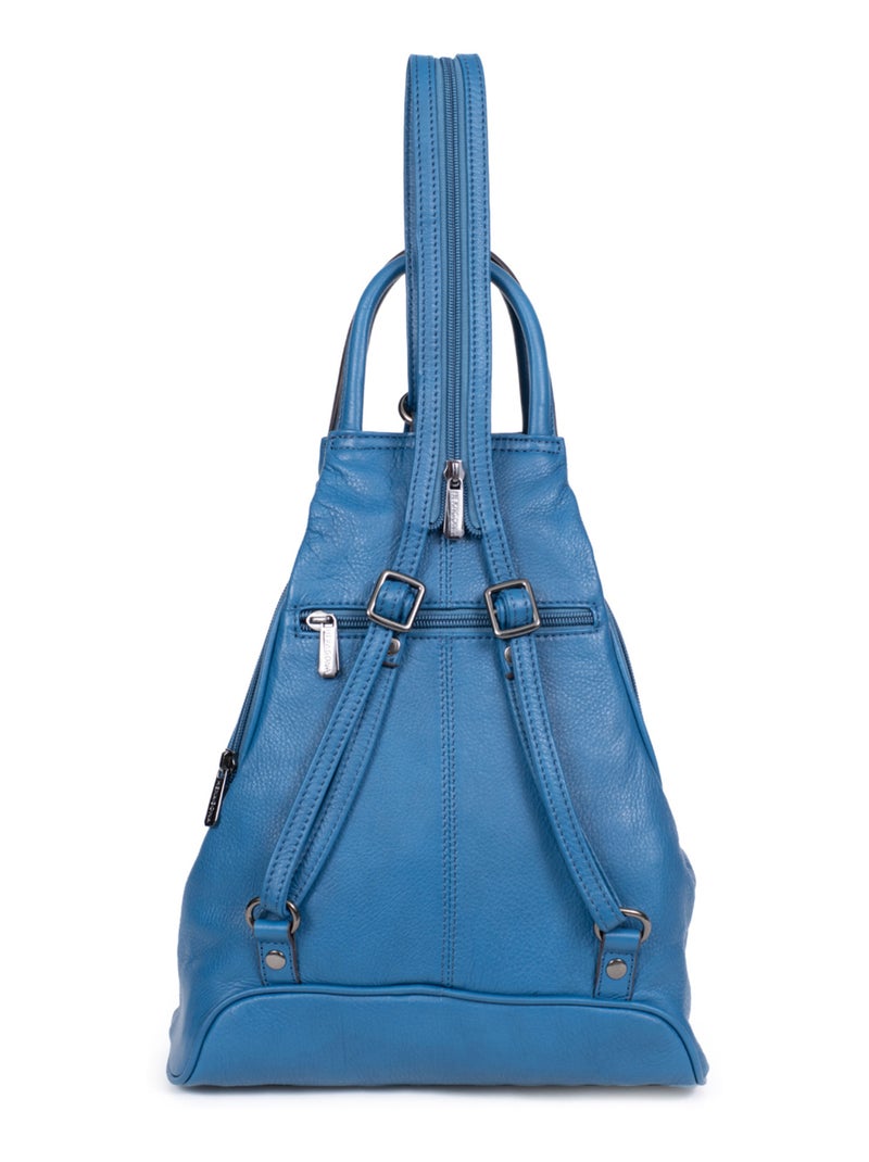 Sac transformable  Cuir SAUVAGE Bleu azur - Kiabi