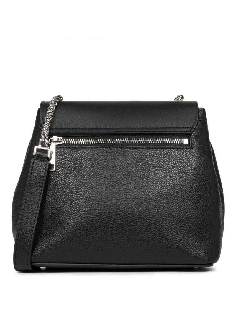 Sac trotteur A rabat avec fermoir Pia Lancaster Noir - Kiabi