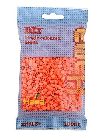 Sachet 1000 perles plastique midi abricot