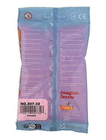Sachet 1000 perles plastique midi fuschia