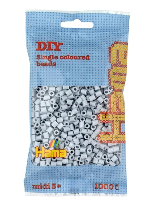 Sachet 1000 perles plastique Midi gris clair - Kiabi