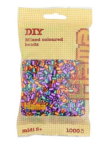 Sachet 1000 perles plastique midi mix bicolores 2