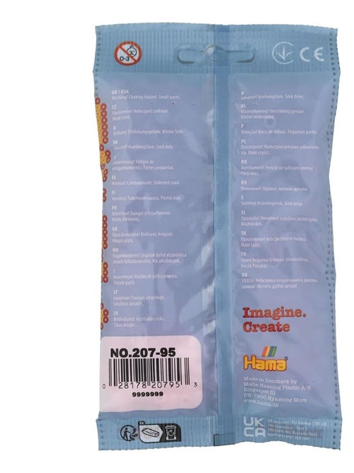 Sachet 1000 perles plastique Midi mix rose tendre - Kiabi