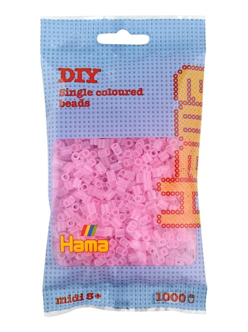 Sachet 1000 perles plastique Midi rose transparent - Kiabi