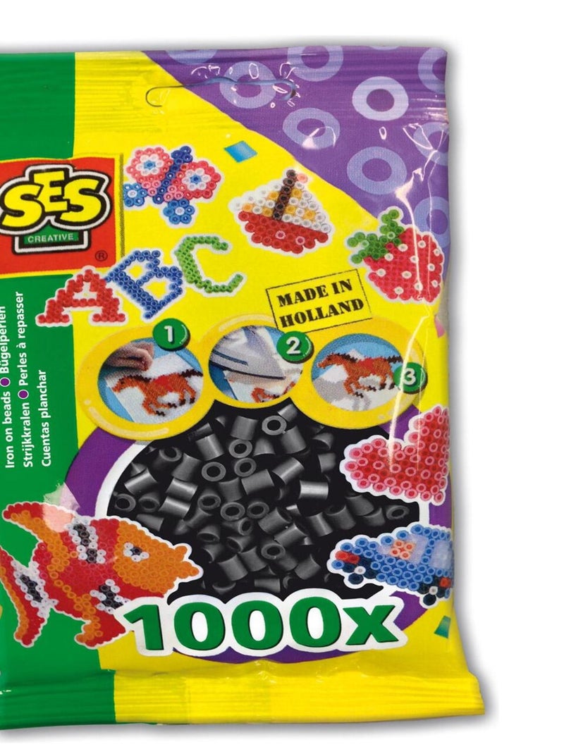 Sachet de 1000 perles Technique à repasser : Noir N/A - Kiabi