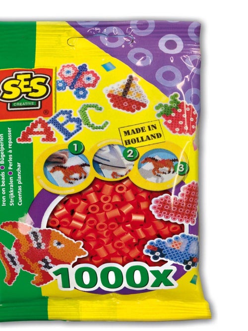 Sachet de 1000 perles Technique à repasser : Rouge - Kiabi