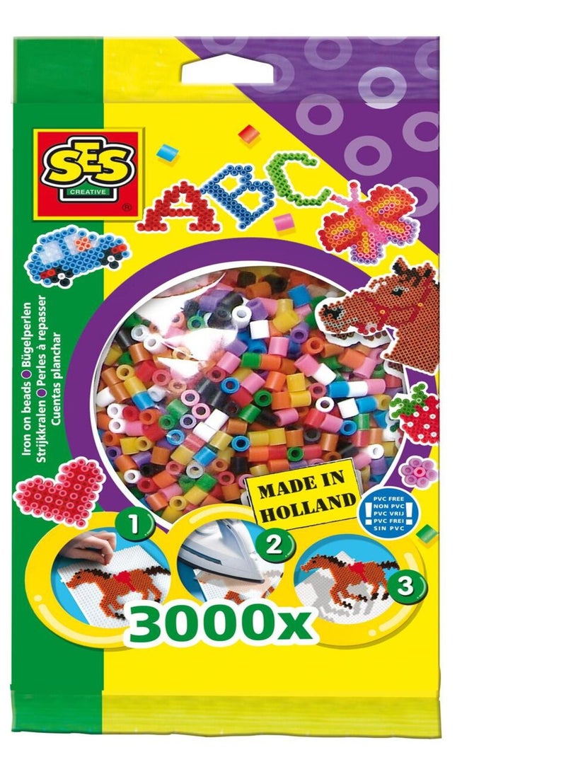 Sachet de 3000 perles Technique à repasser : Mix standard N/A - Kiabi