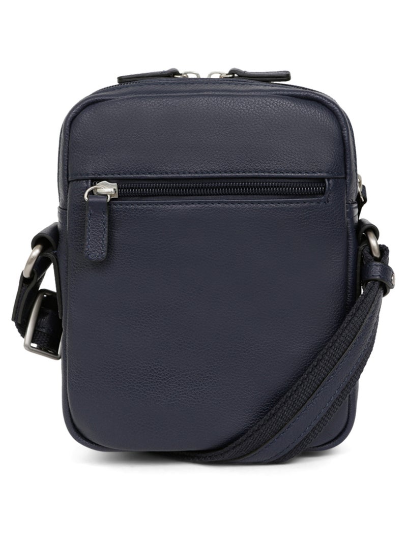 Sacoche  Cuir CONFORT Bleu marine - Kiabi