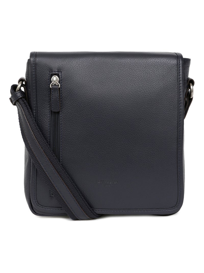 Sacoche  Cuir CONFORT Bleu marine - Kiabi