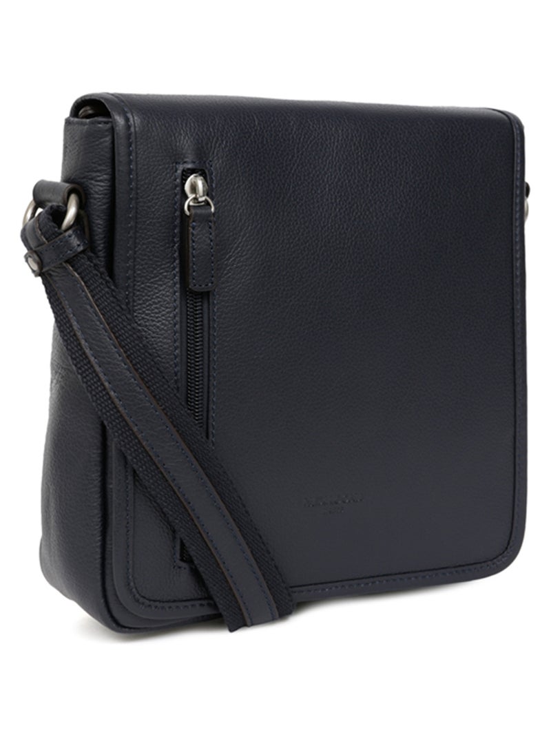 Sacoche  Cuir CONFORT Bleu marine - Kiabi