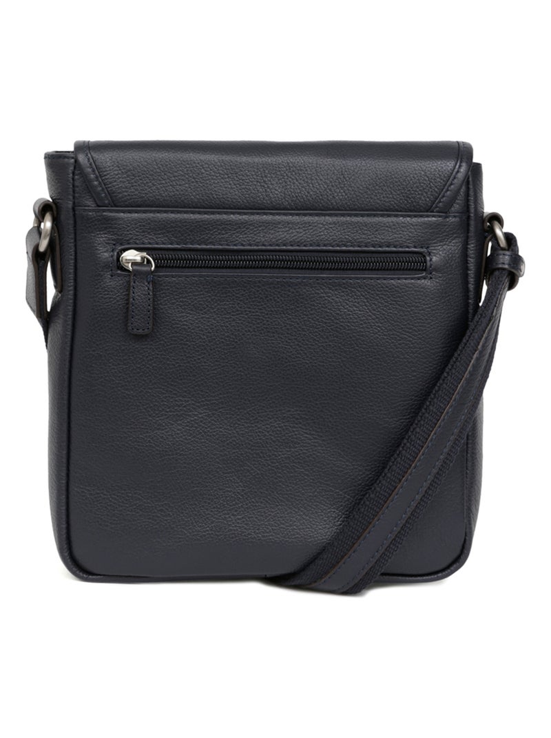 Sacoche  Cuir CONFORT Bleu marine - Kiabi