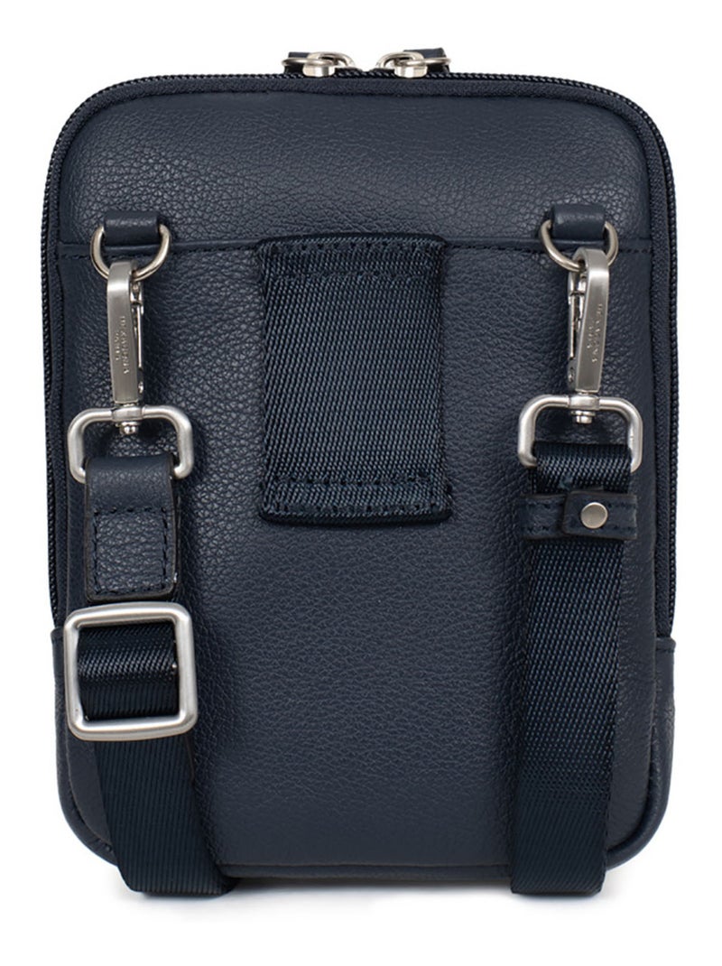 Sacoche  Cuir CONFORT Bleu marine - Kiabi