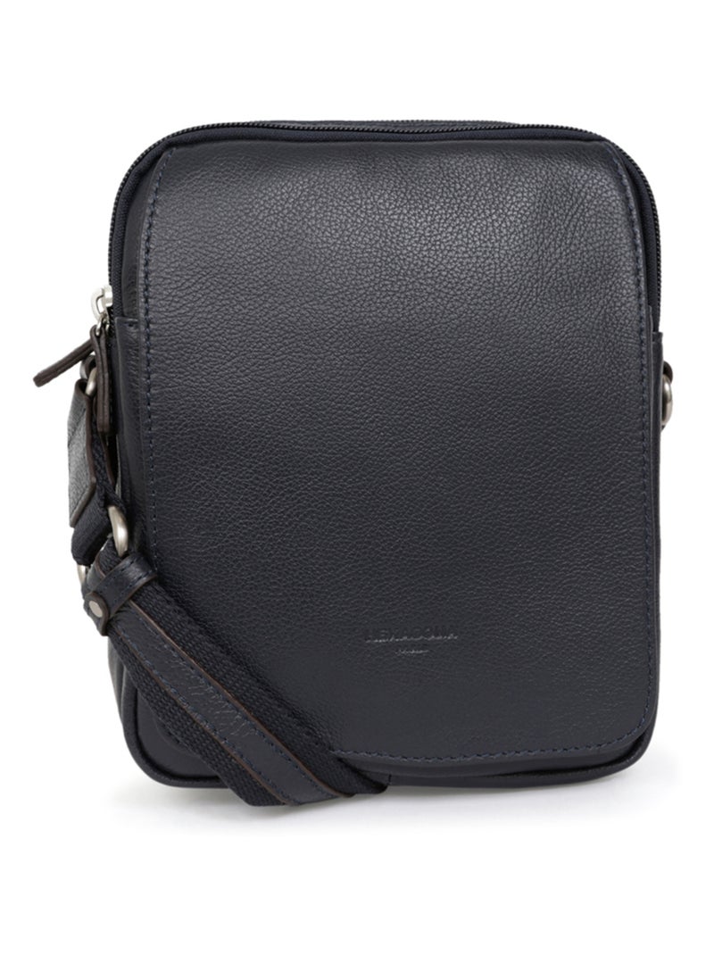 Sacoche  Cuir CONFORT Bleu marine - Kiabi