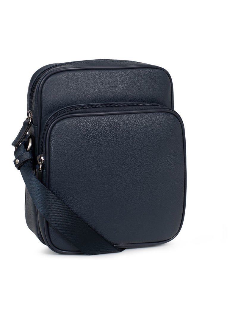 Sacoche  Cuir CONFORT Bleu marine - Kiabi