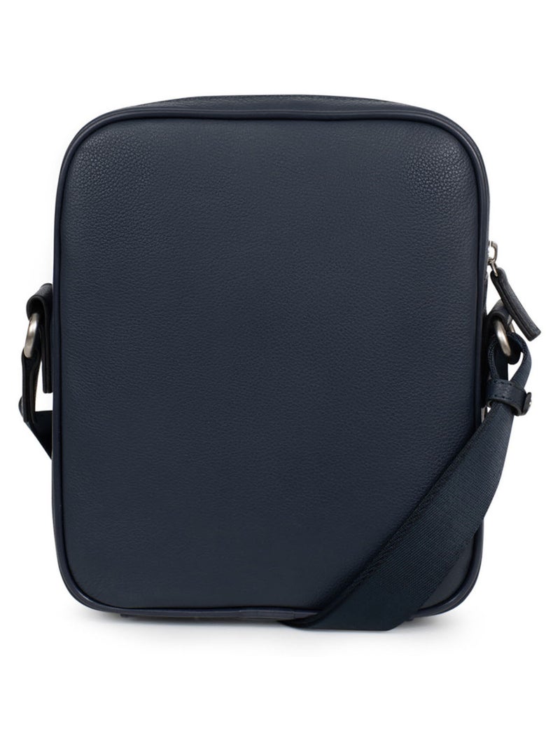 Sacoche  Cuir CONFORT Bleu marine - Kiabi