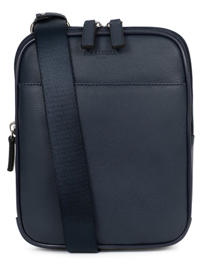 Sacoche  Cuir CONFORT Bleu marine - Kiabi