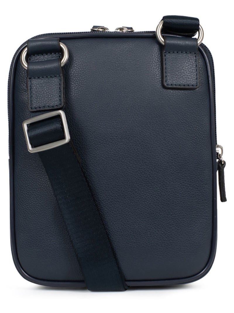 Sacoche  Cuir CONFORT Bleu marine - Kiabi