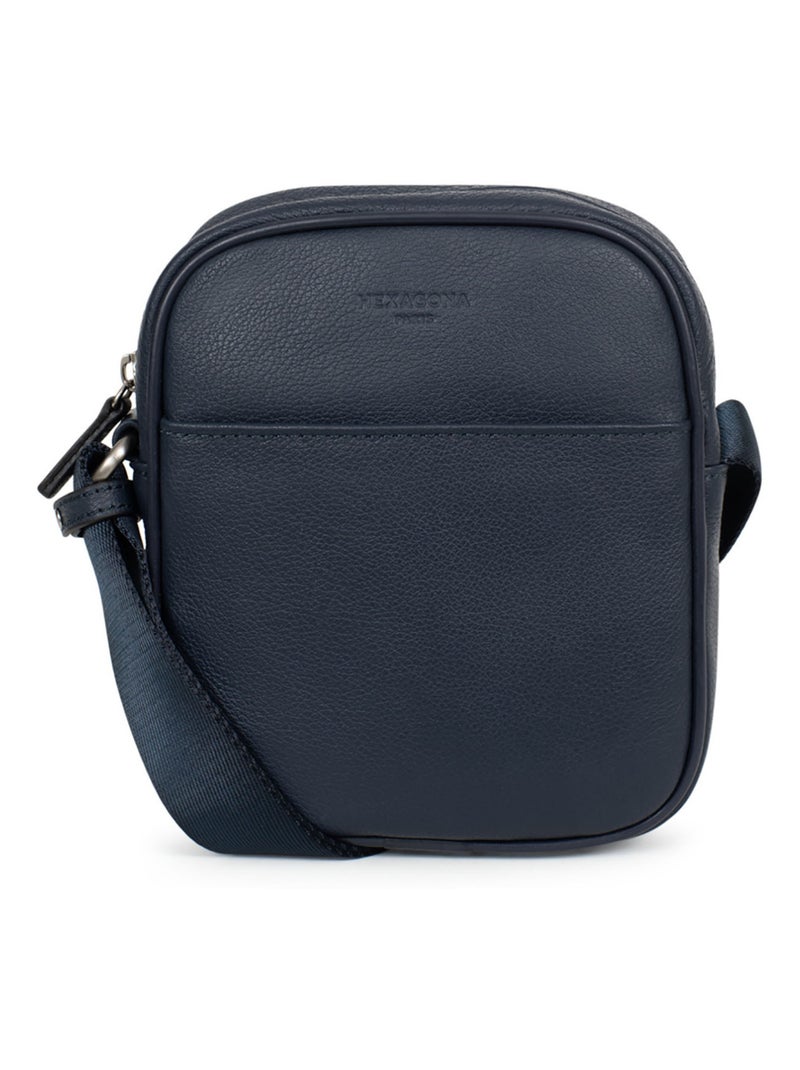 Sacoche  Cuir CONFORT Bleu marine - Kiabi