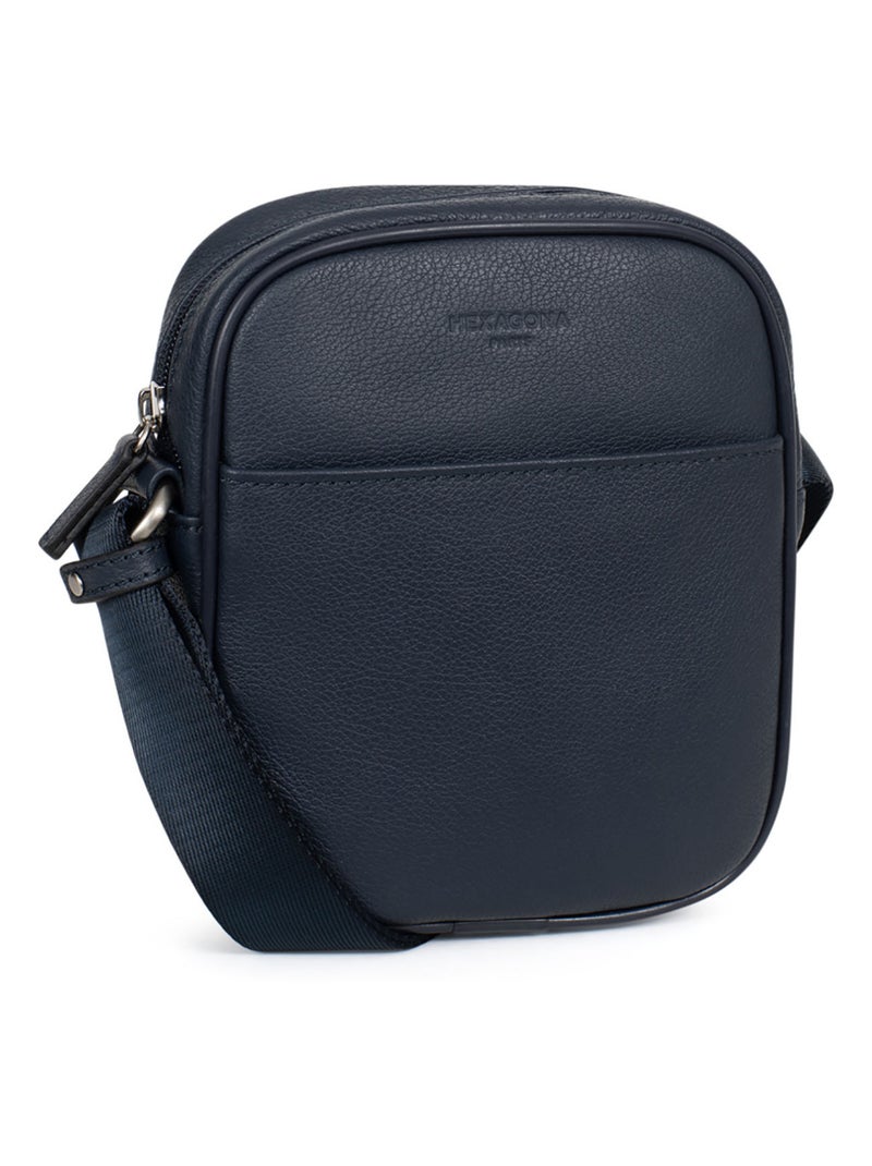 Sacoche  Cuir CONFORT Bleu marine - Kiabi