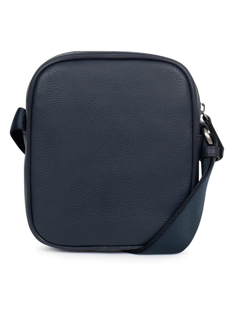 Sacoche  Cuir CONFORT Bleu marine - Kiabi